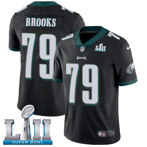 Nike Eagles #79 Brandon Brooks Black Alternate Super Bowl LII Youth Stitched NFL Vapor Untouchable Limited Jersey - Click Image to Close